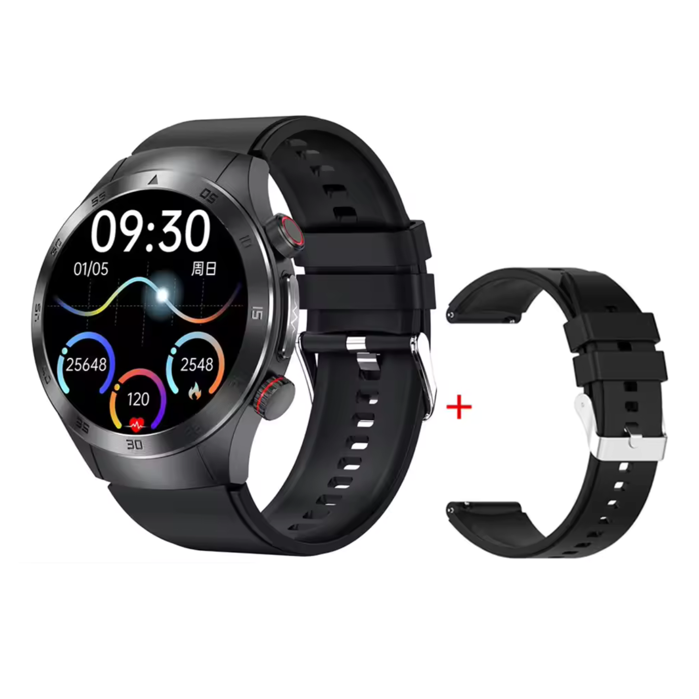 ZenWatch® HealthWave Max - Medical-Grade Health Monitor | ECG+PPG, HRV, Blood Glucose, Uric Acid & Lipids
